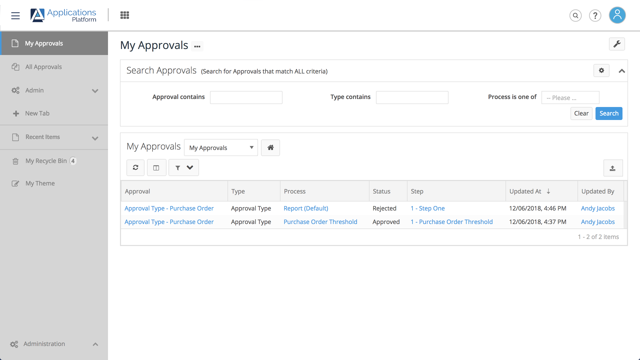 Approval Workflow Template | Applications Platform